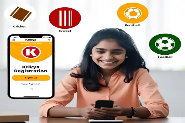 Bangladeshi user registering on Krikya via mobile, with ‘Krikya Registration’ button visible.