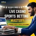 Person betting live on sports at Krikya Live Casino, mastering sports betting.