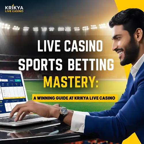 Person betting live on sports at Krikya Live Casino, mastering sports betting.