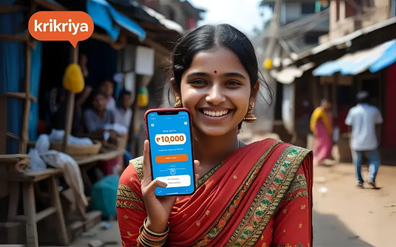 Girl enjoying krikriya games with ৳10,000 bonus