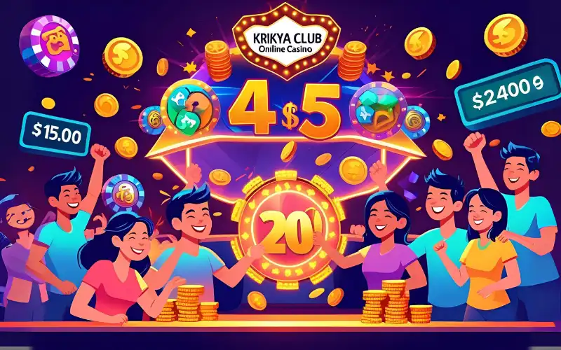 Colorful online casino games on mobile and desktop at Krikya Club.